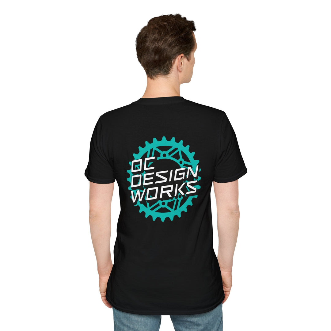 Heritage T‑Shirt — Teal Gear Logo - T-Shirt - Black - OC Designworks