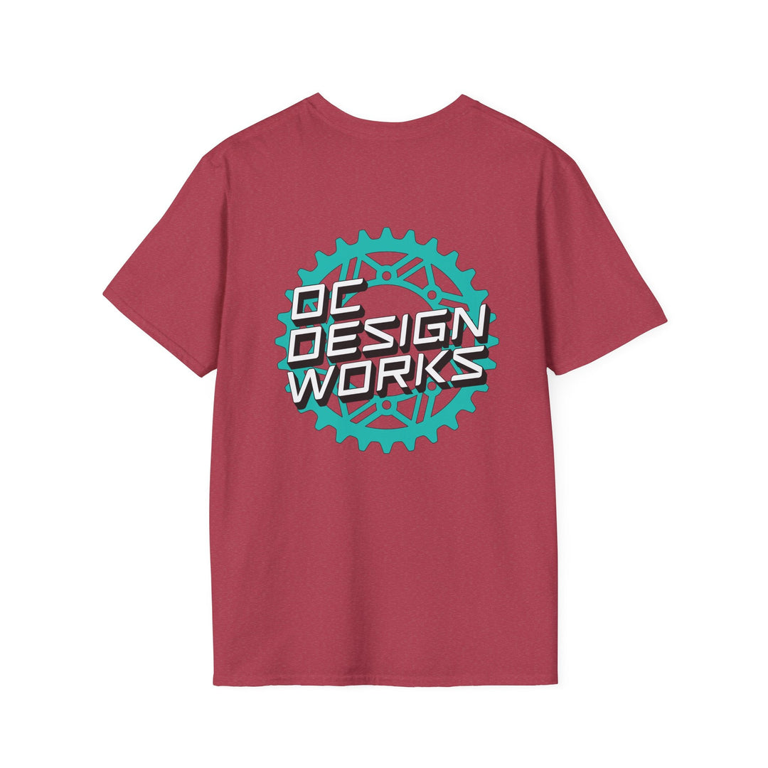 Heritage T‑Shirt — Teal Gear Logo - T-Shirt - Heather Cardinal - OC Designworks