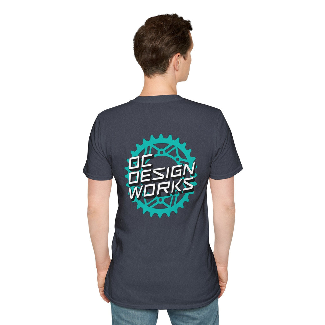 Heritage T‑Shirt — Teal Gear Logo - T-Shirt - Heather Navy - OC Designworks