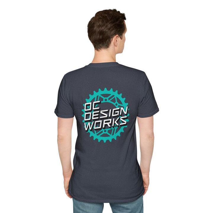 Heritage T‑Shirt — Teal Gear Logo - T-Shirt - Heather Navy - OC Designworks