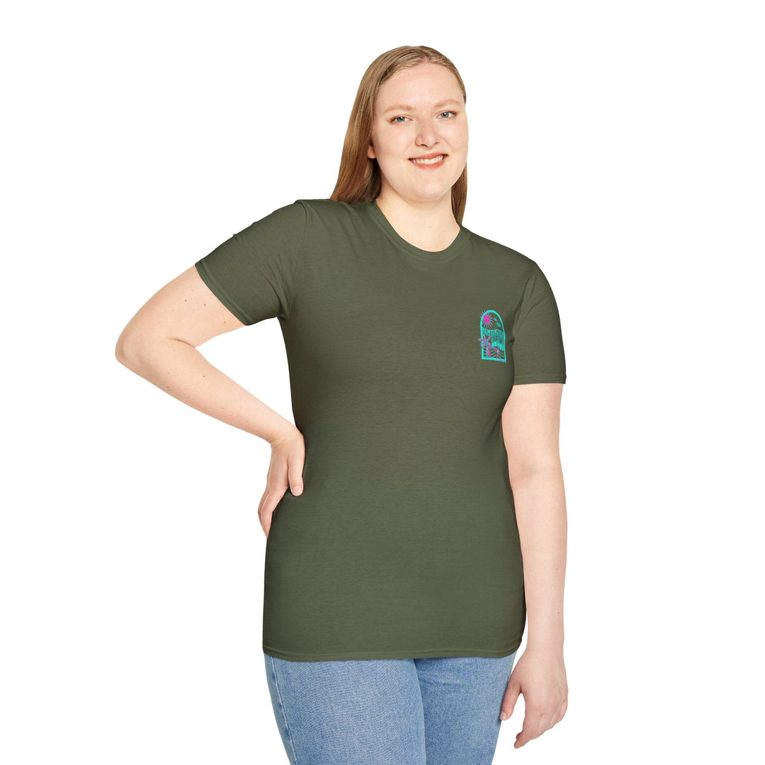 Huntington Beach California Retro Surf T-Shirt - Teal - T-Shirt - Military Green - OC Designworks