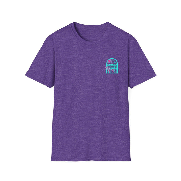 Huntington Beach California Retro Surf T-Shirt - Teal - T-Shirt - Heather Purple - OC Designworks