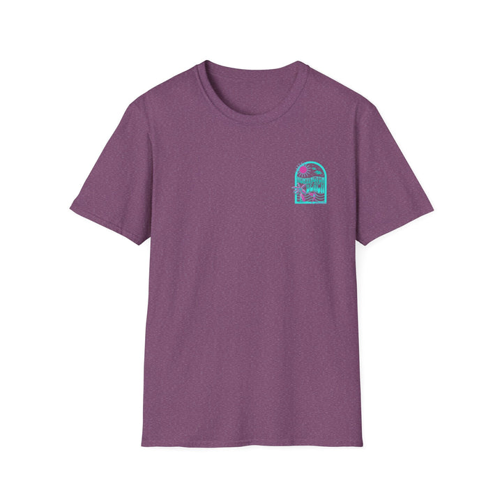 Huntington Beach California Retro Surf T-Shirt - Teal - T-Shirt - Heather Maroon - OC Designworks