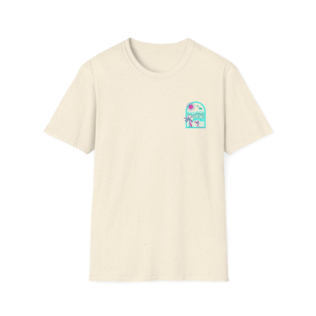 Huntington Beach California Retro Surf T-Shirt - Teal - T-Shirt - Natural - OC Designworks