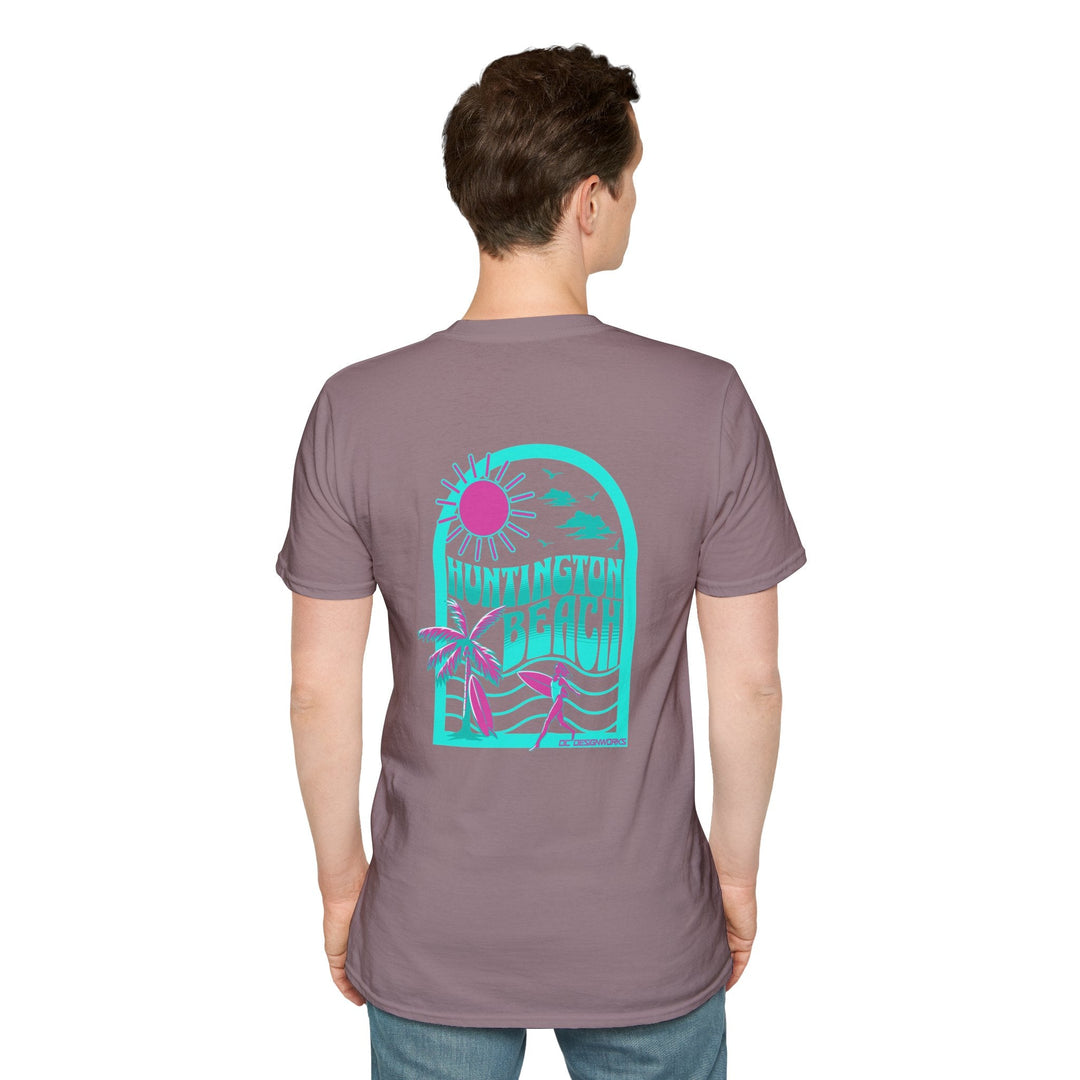 Huntington Beach California Retro Surf T-Shirt - Teal - T-Shirt - Paragon - OC Designworks