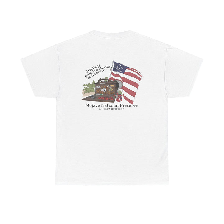 Mojave Mailbox T‑Shirt — Greetings from the Middle of Nowhere! - T-Shirt - White - OC Designworks