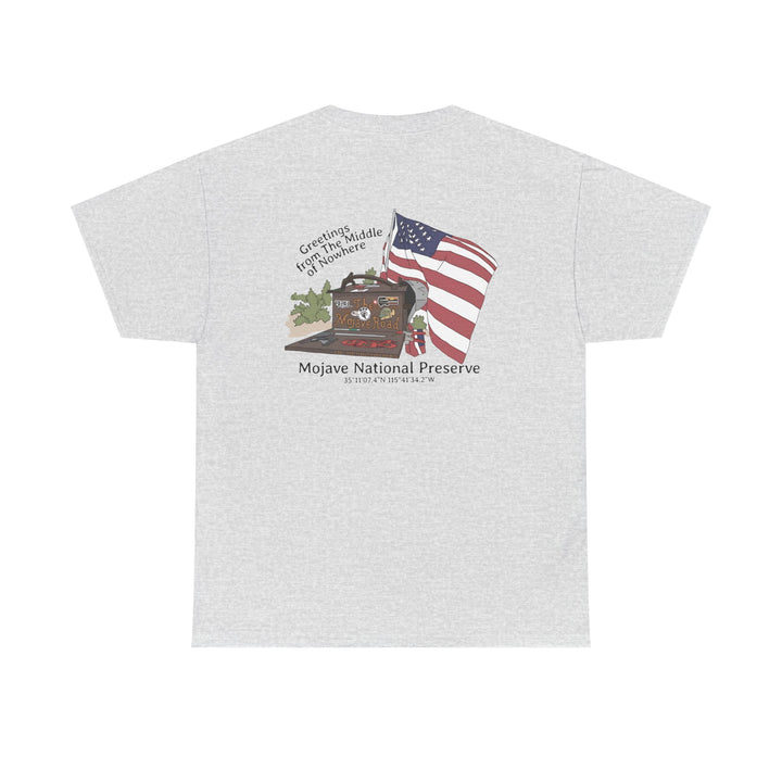 Mojave Mailbox T‑Shirt — Greetings from the Middle of Nowhere! - T-Shirt - Ash - OC Designworks