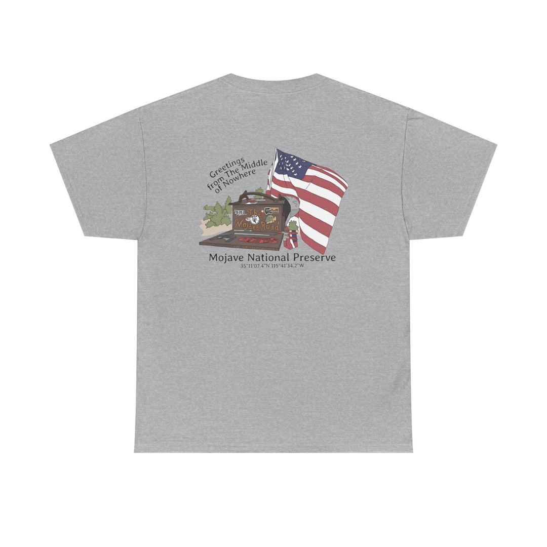 Mojave Mailbox T‑Shirt — Greetings from the Middle of Nowhere! - T-Shirt - Sport Grey - OC Designworks