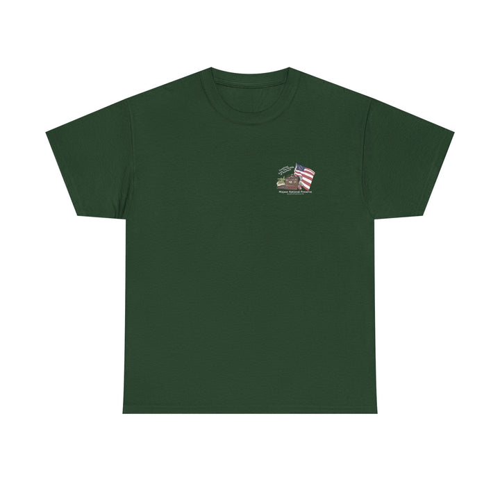 Mojave Mailbox T‑Shirt — Greetings from the Middle of Nowhere! - T-Shirt - Forest Green - OC Designworks