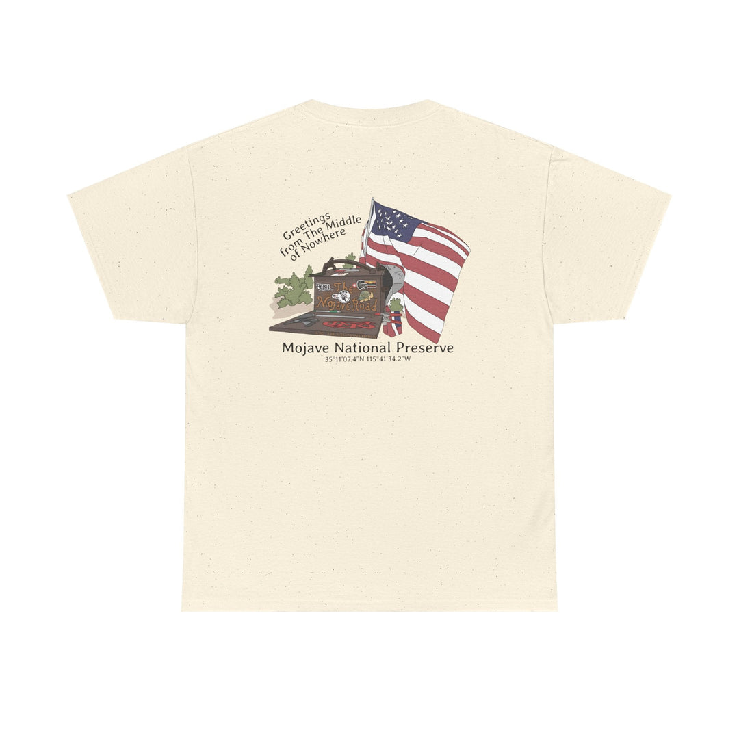 Mojave Mailbox T‑Shirt — Greetings from the Middle of Nowhere! - T-Shirt - Natural - OC Designworks