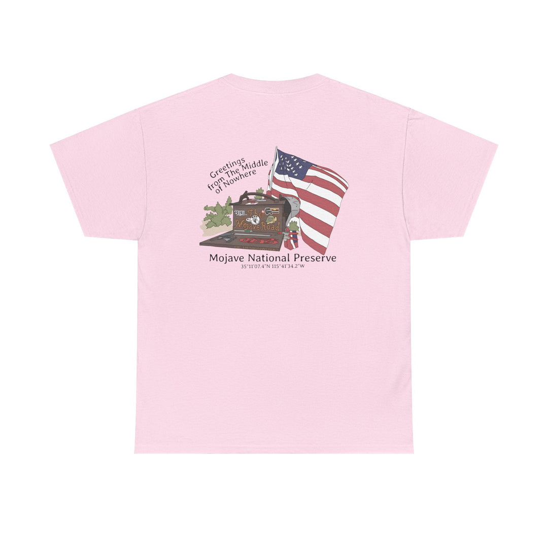 Mojave Mailbox T‑Shirt — Greetings from the Middle of Nowhere! - T-Shirt - Light Pink - OC Designworks
