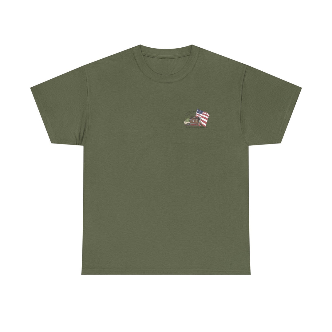 Mojave Mailbox T‑Shirt — Greetings from the Middle of Nowhere! - T-Shirt - Military Green - OC Designworks