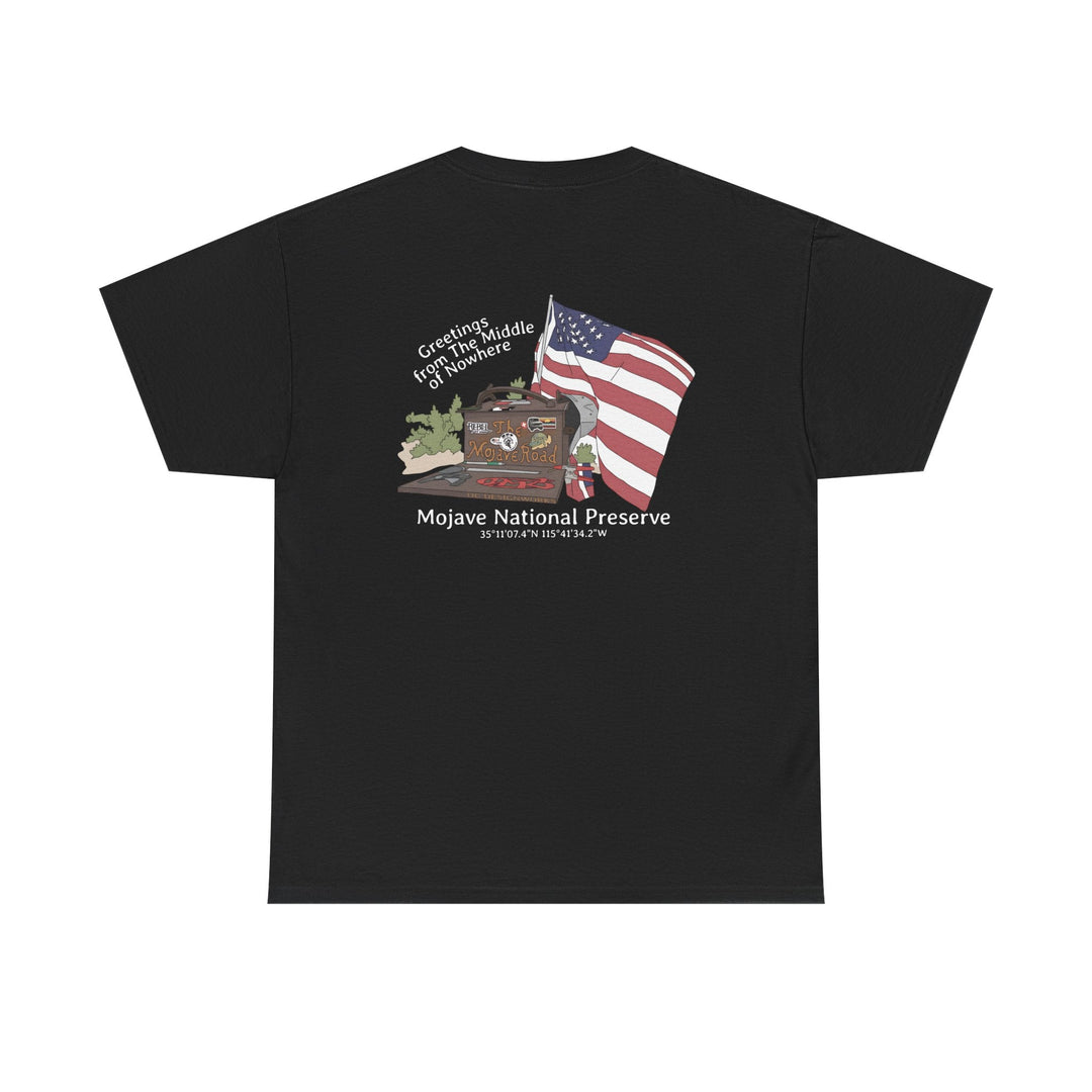 Mojave Mailbox T‑Shirt — Greetings from the Middle of Nowhere! - T-Shirt - Black - OC Designworks