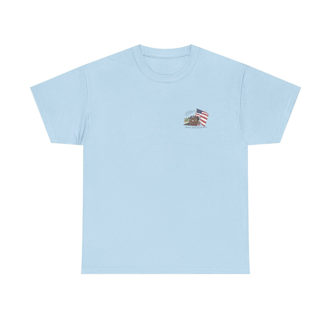 Mojave Mailbox T‑Shirt — Greetings from the Middle of Nowhere! - T-Shirt - Light Blue - OC Designworks