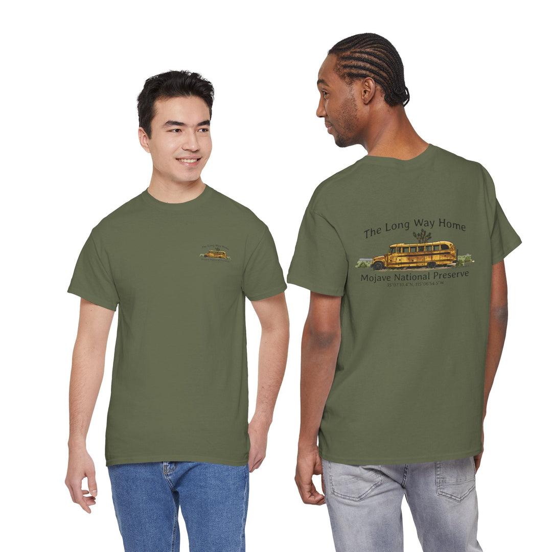 Mojave Road School Bus T-Shirt — "The Long Way Home" - OC Designworks
