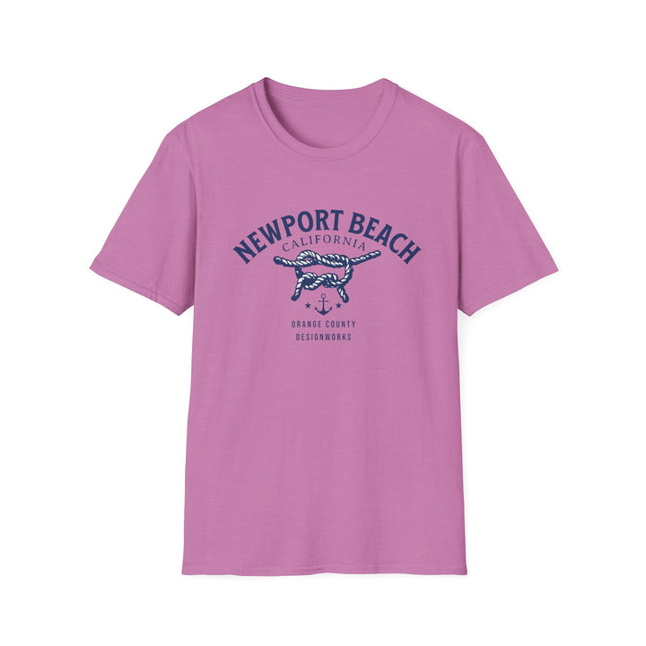 Newport Beach California Sailing Knot T-Shirt - T-Shirt - Heather Radiant Orchid - OC Designworks