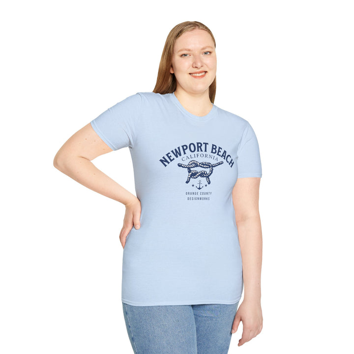 Newport Beach California Sailing Knot T-Shirt - T-Shirt - Light Blue - OC Designworks