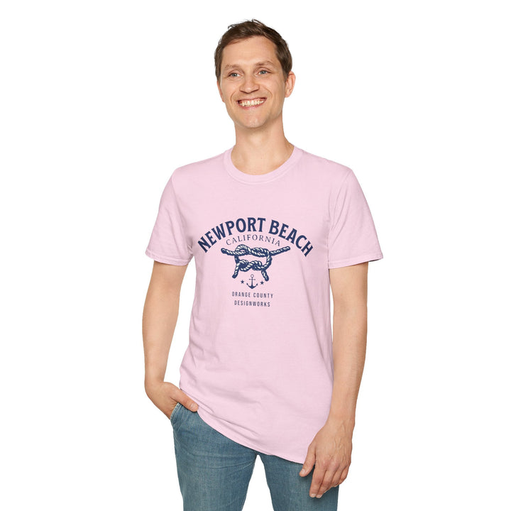 Newport Beach California Sailing Knot T-Shirt - T-Shirt - Light Pink - OC Designworks