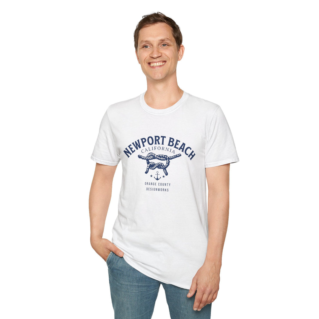 Newport Beach California Sailing Knot T-Shirt - T-Shirt - White - OC Designworks