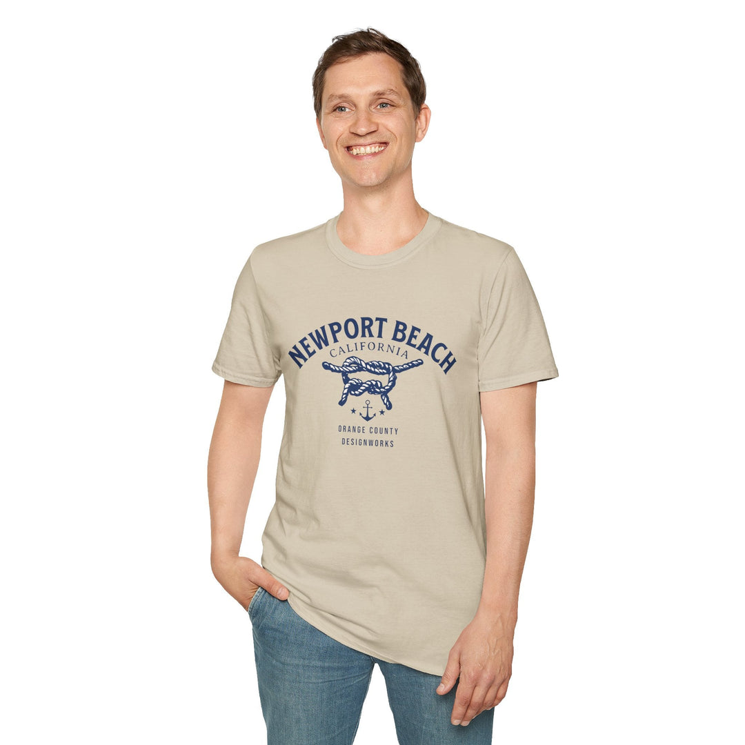 Newport Beach California Sailing Knot T-Shirt - T-Shirt - Sand - OC Designworks