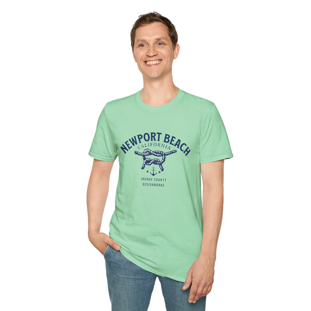 Newport Beach California Sailing Knot T-Shirt - T-Shirt - Mint Green - OC Designworks