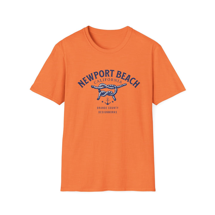 Newport Beach California Sailing Knot T-Shirt - T-Shirt - Heather Orange - OC Designworks