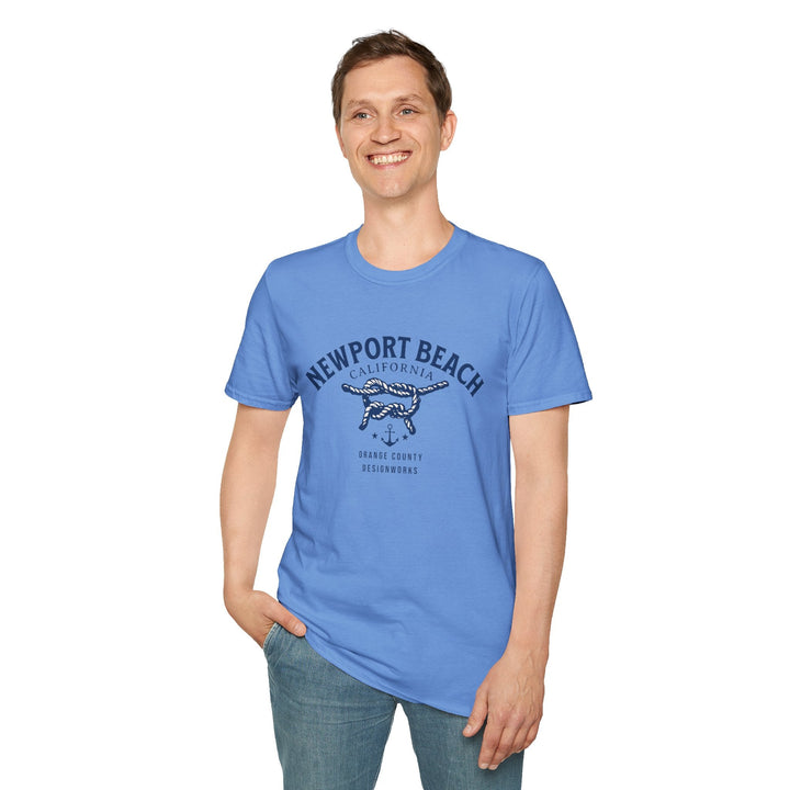 Newport Beach California Sailing Knot T-Shirt - T-Shirt - Carolina Blue - OC Designworks