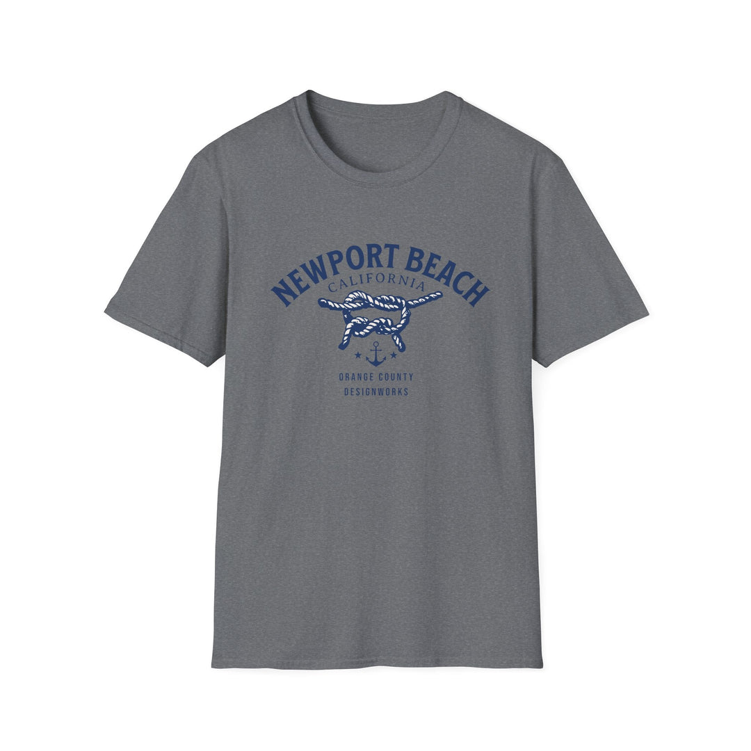 Newport Beach California Sailing Knot T-Shirt - T-Shirt - Graphite Heather - OC Designworks