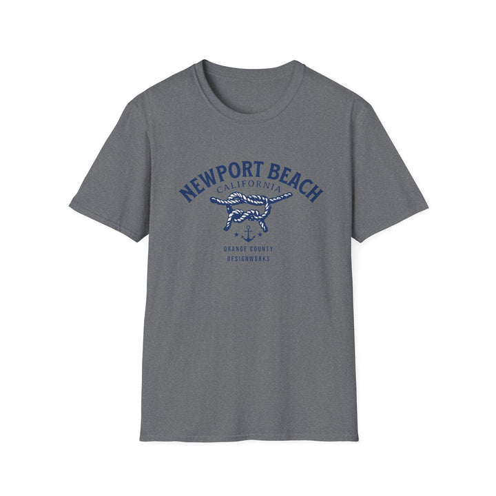 Newport Beach California Sailing Knot T-Shirt - T-Shirt - Graphite Heather - OC Designworks