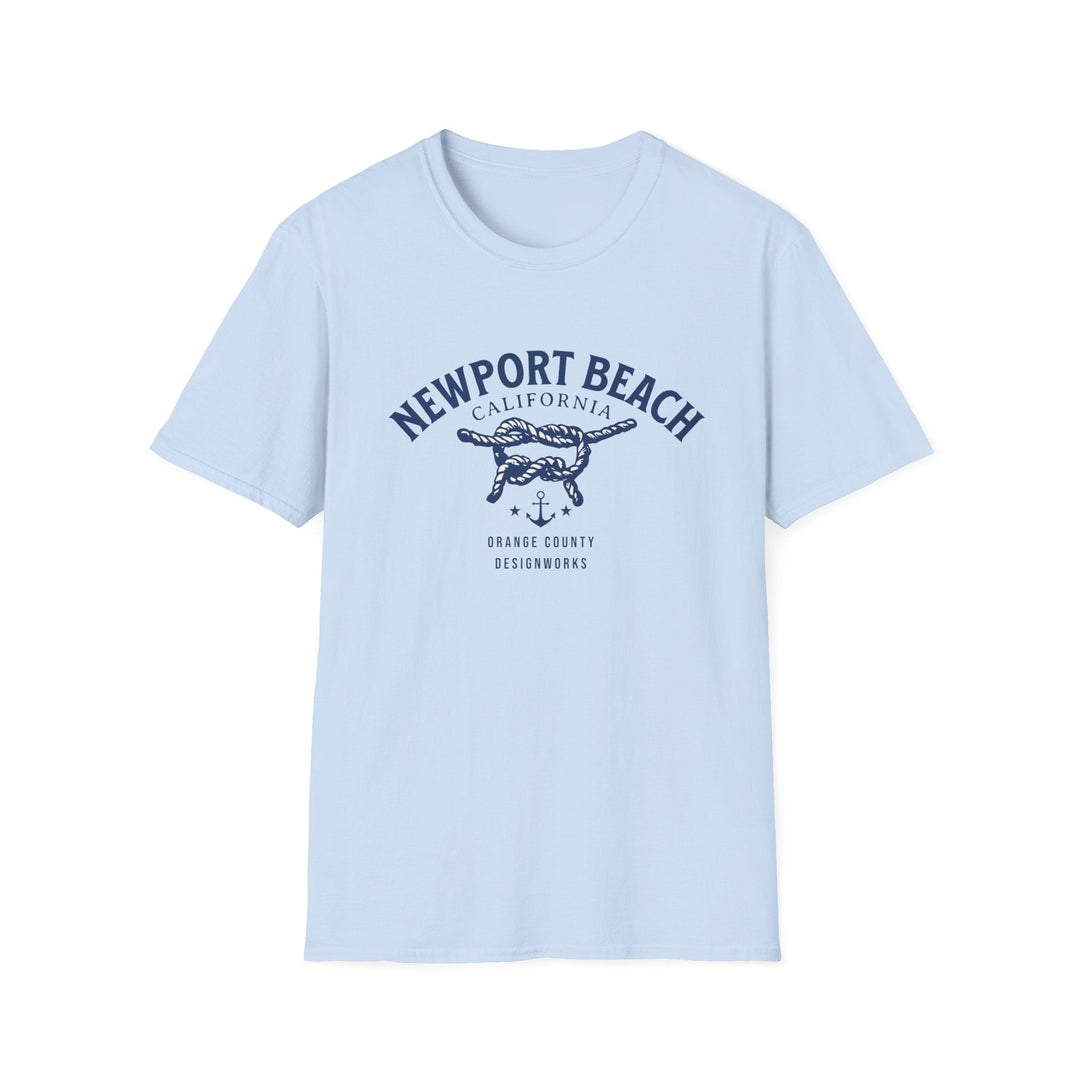 Newport Beach California Sailing Knot T-Shirt - T-Shirt - Light Blue - OC Designworks