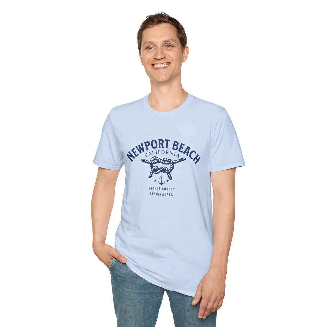 Newport Beach California Sailing Knot T-Shirt - T-Shirt - Light Blue - OC Designworks