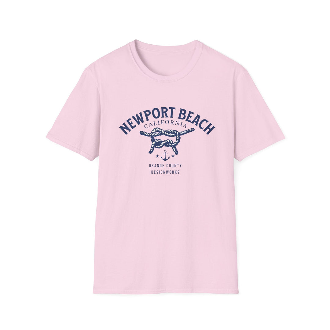 Newport Beach California Sailing Knot T-Shirt - T-Shirt - Light Pink - OC Designworks