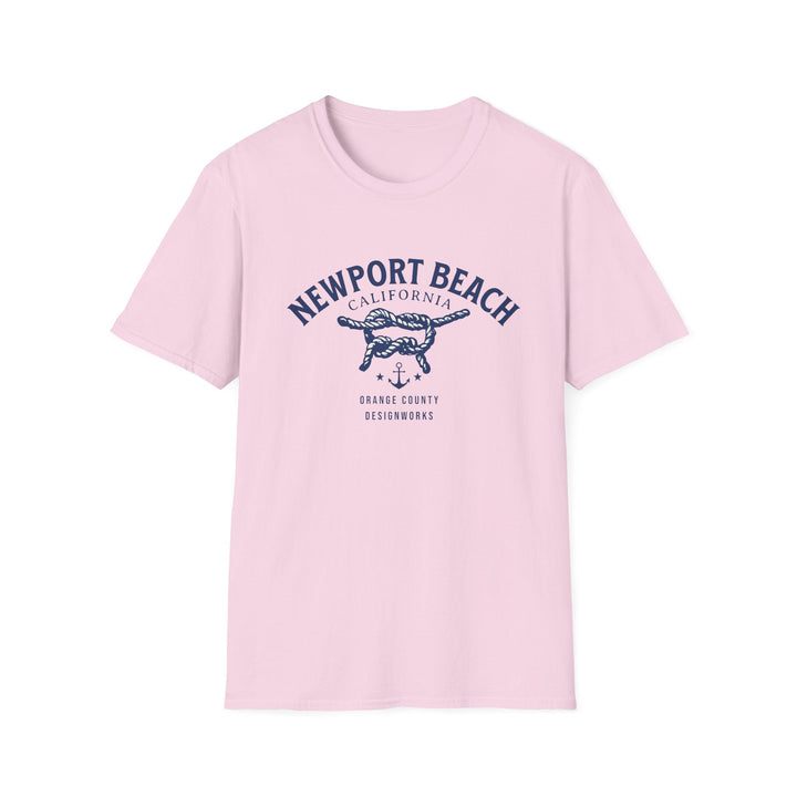 Newport Beach California Sailing Knot T-Shirt - T-Shirt - Light Pink - OC Designworks
