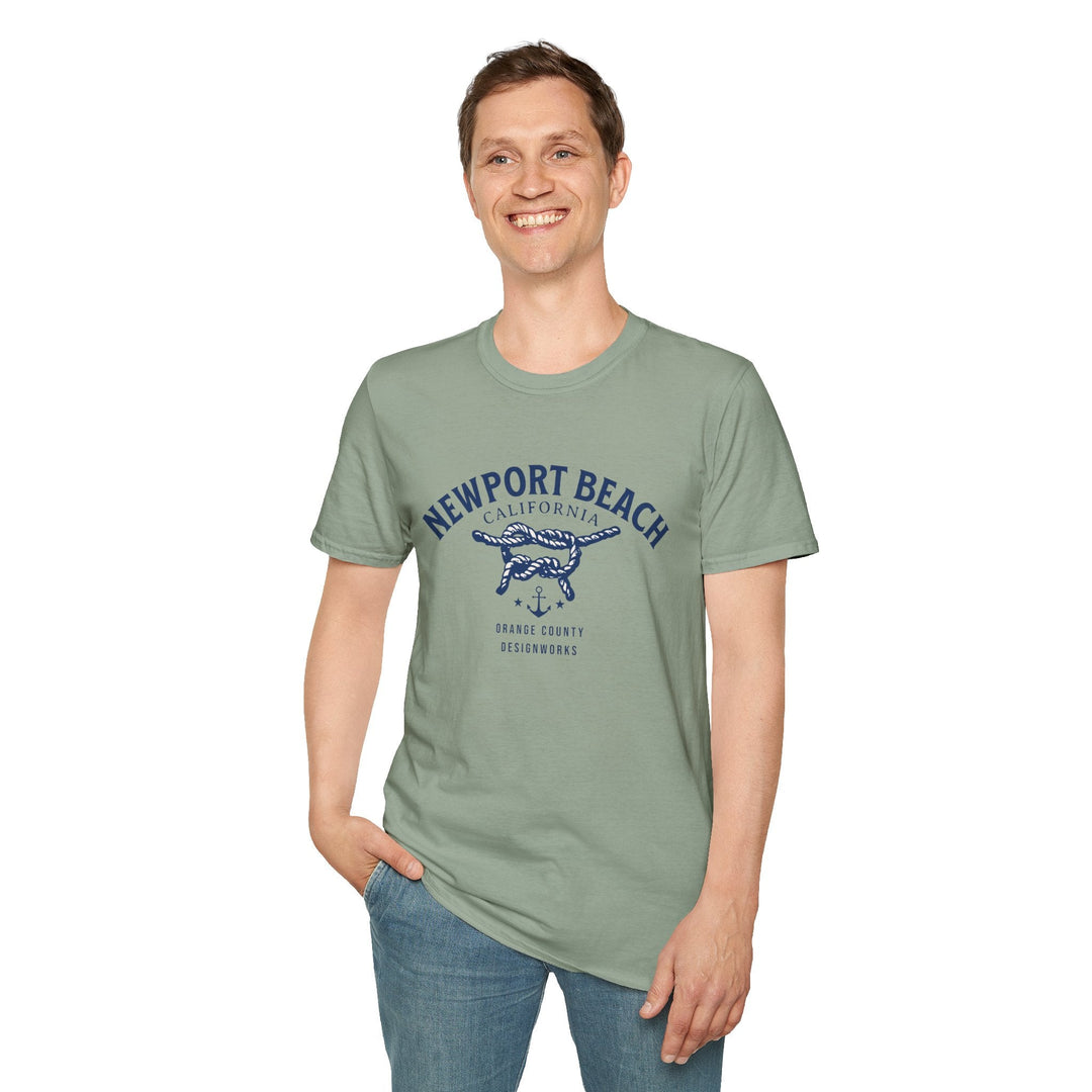 Newport Beach California Sailing Knot T-Shirt - T-Shirt - Sage - OC Designworks