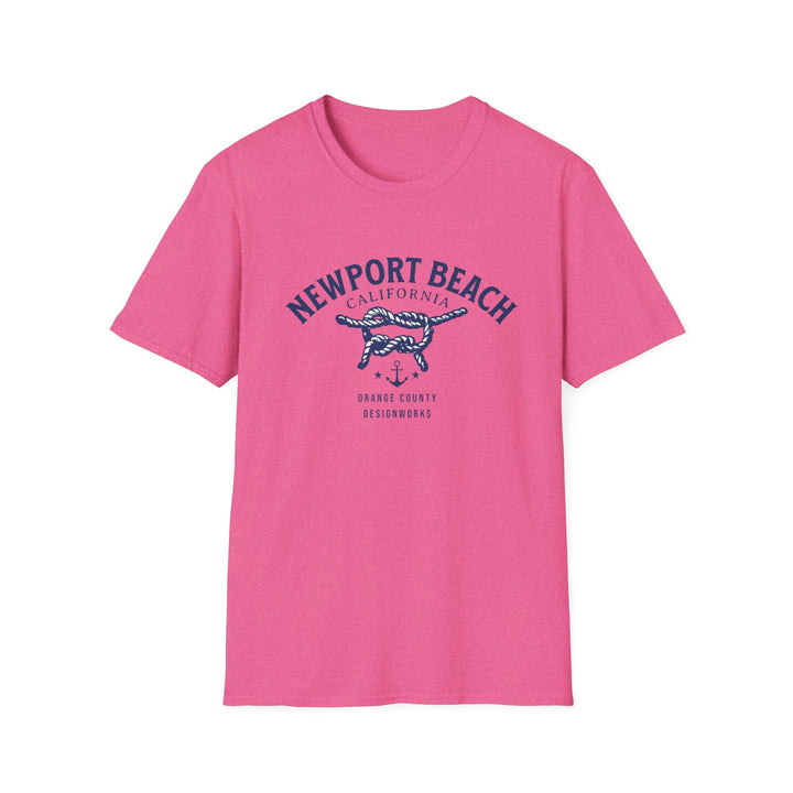 Newport Beach California Sailing Knot T-Shirt - T-Shirt - Heather Heliconia - OC Designworks