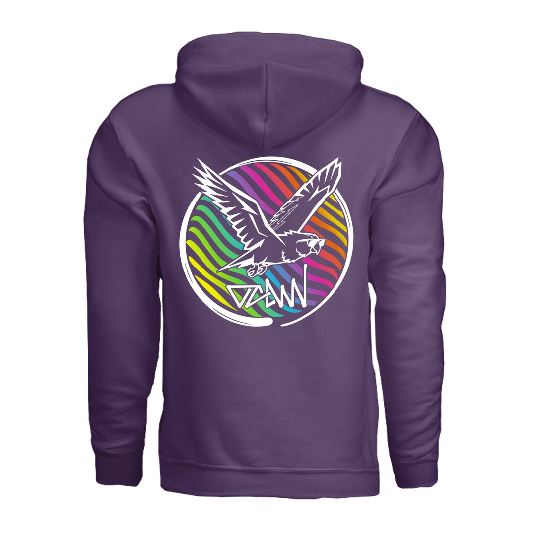 OCDW Rainbow Parrot Hoodie - Hoodie - Heather Team Purple - OC Designworks