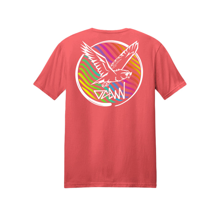 OCDW Rainbow Parrot T-Shirt - T-Shirt - Heather Coral - OC Designworks