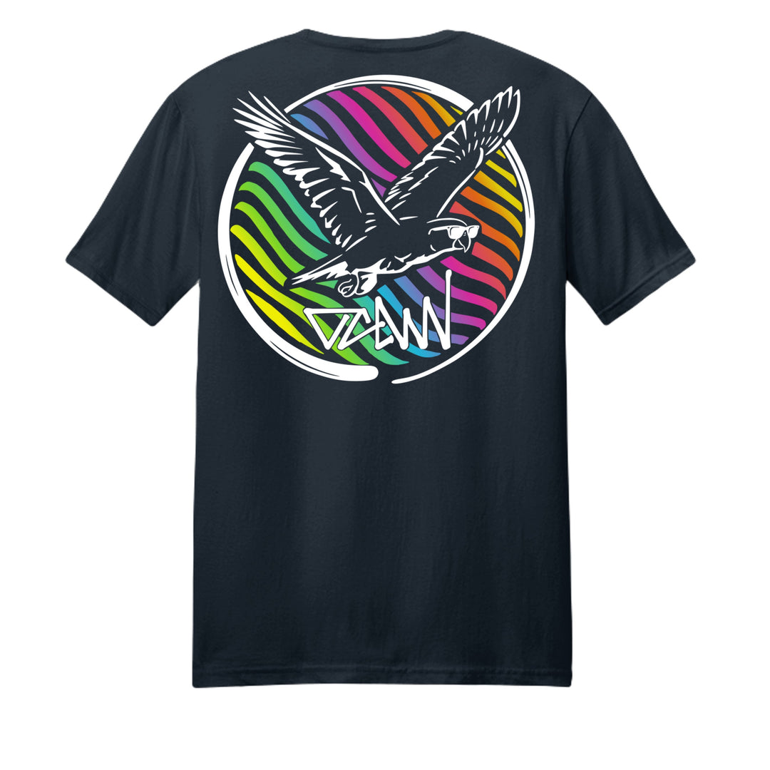 OCDW Rainbow Parrot T-Shirt - T-Shirt - Heather Black - OC Designworks