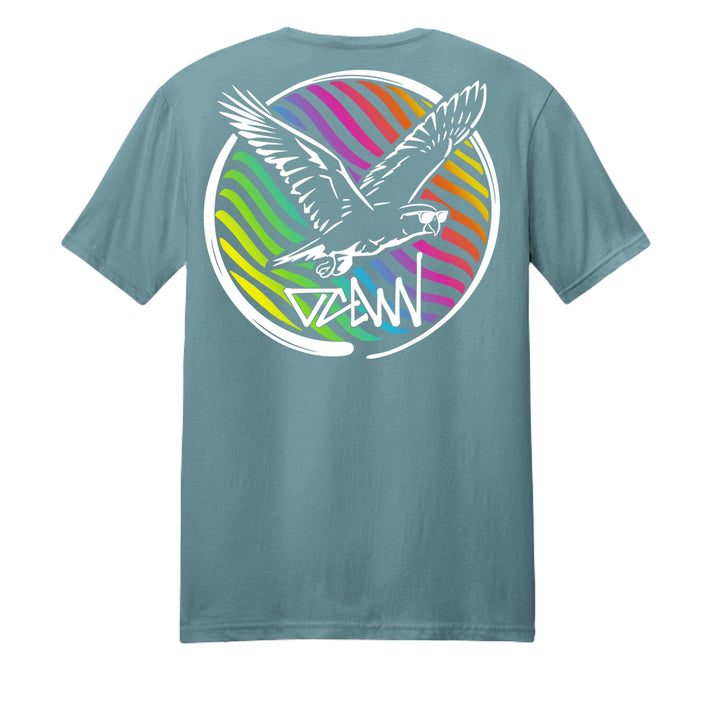 OCDW Rainbow Parrot T-Shirt - T-Shirt - Heather Arctic - OC Designworks