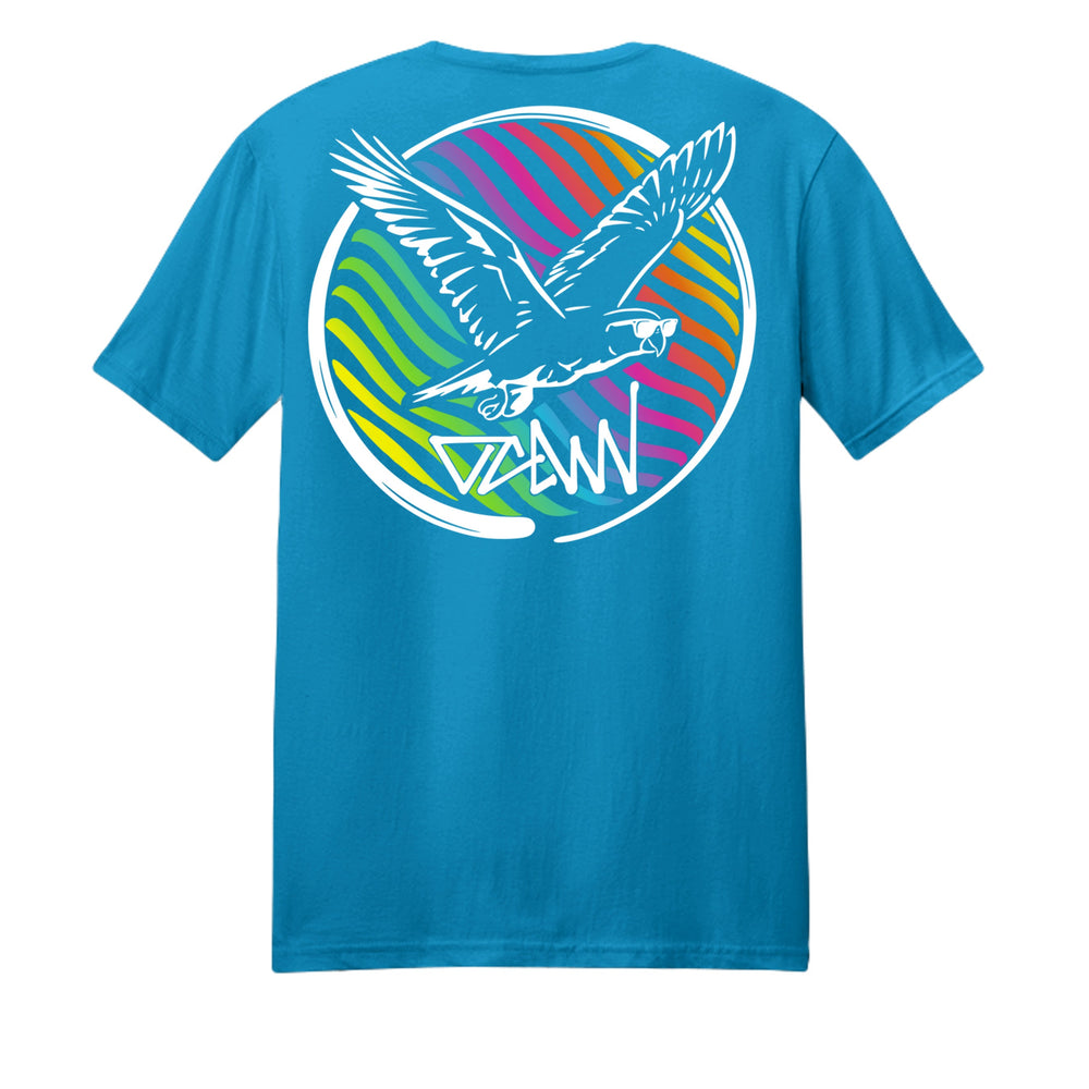 OCDW Rainbow Parrot T-Shirt - T-Shirt - Heather Teal - OC Designworks