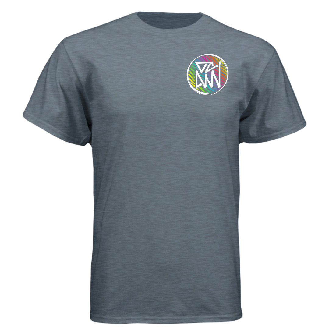 OCDW Rainbow Parrot T-Shirt - T-Shirt - Heather Slate Blue - OC Designworks