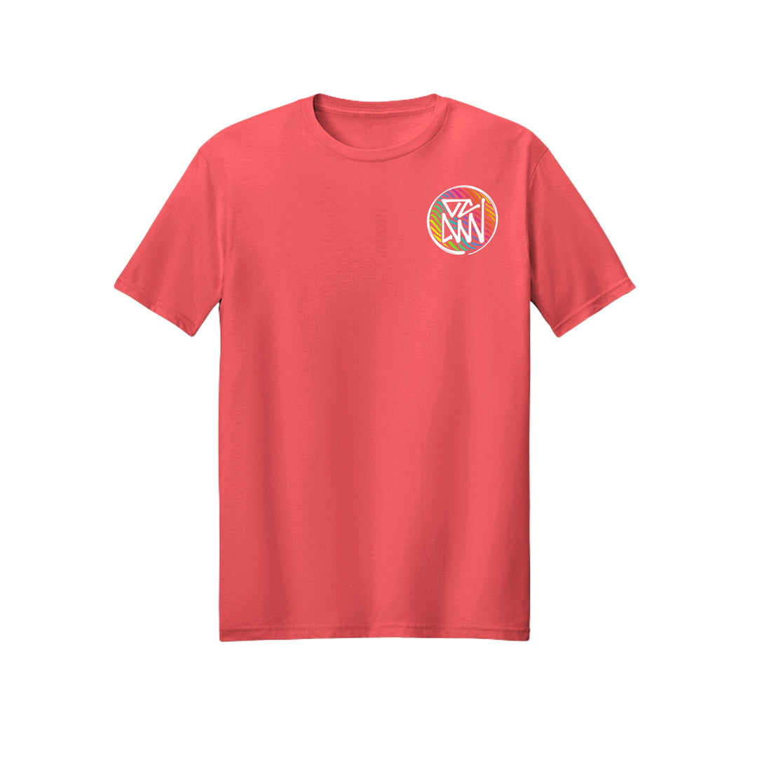 OCDW Rainbow Parrot T-Shirt - T-Shirt - Heather Coral - OC Designworks