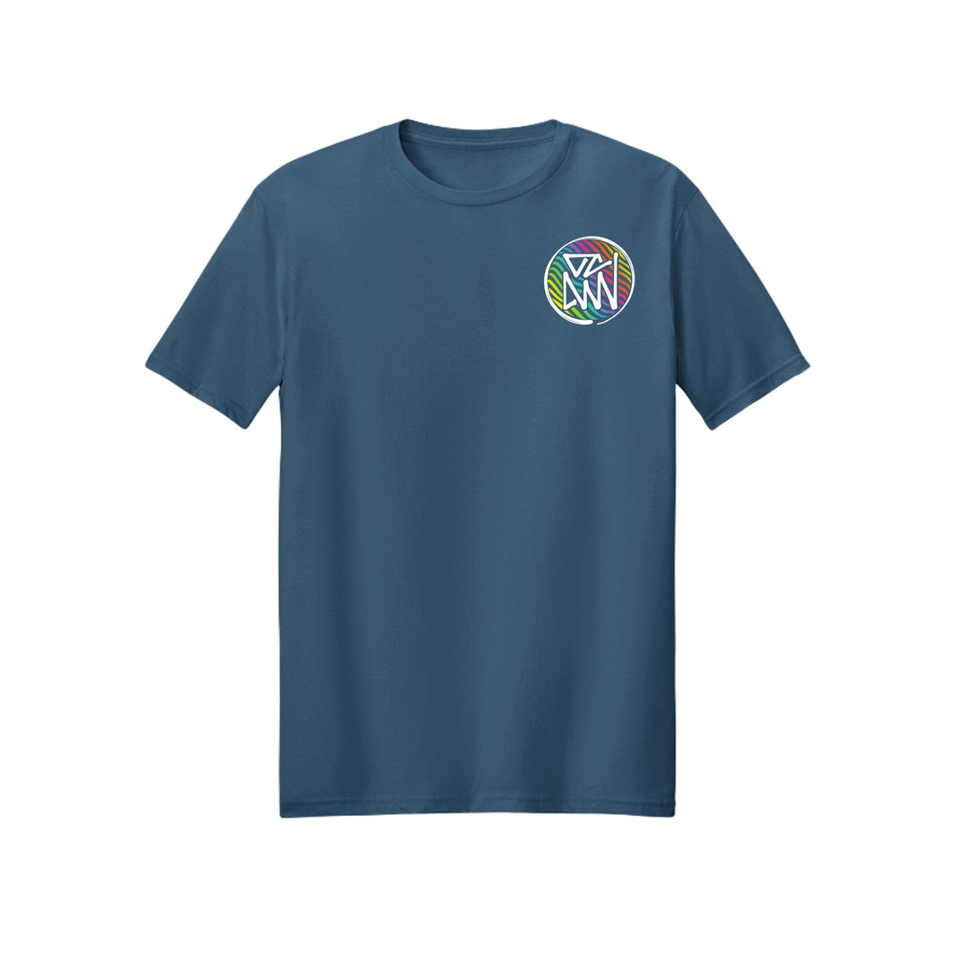 OCDW Rainbow Parrot T-Shirt - T-Shirt - Heather Sea Blue - OC Designworks