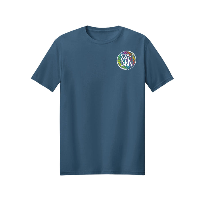 OCDW Rainbow Parrot T-Shirt - T-Shirt - Heather Sea Blue - OC Designworks