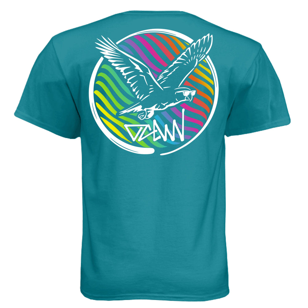 OCDW Rainbow Parrot T-Shirt - T-Shirt - Teal - OC Designworks