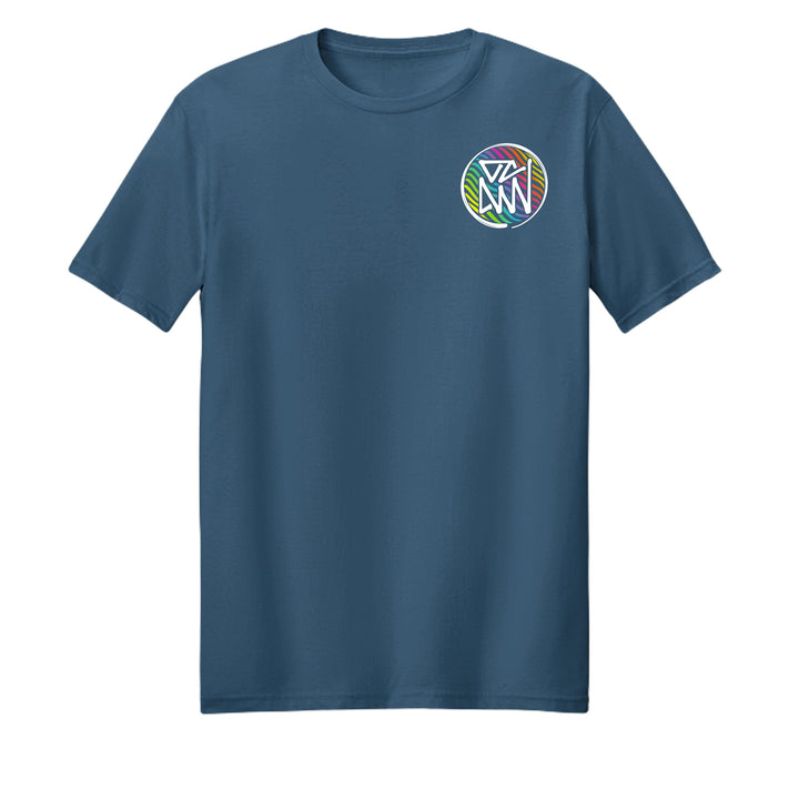 OCDW Rainbow Parrot T-Shirt - T-Shirt - Heather Sea Blue - OC Designworks