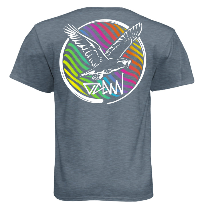 OCDW Rainbow Parrot T-Shirt - T-Shirt - Heather Slate Blue - OC Designworks