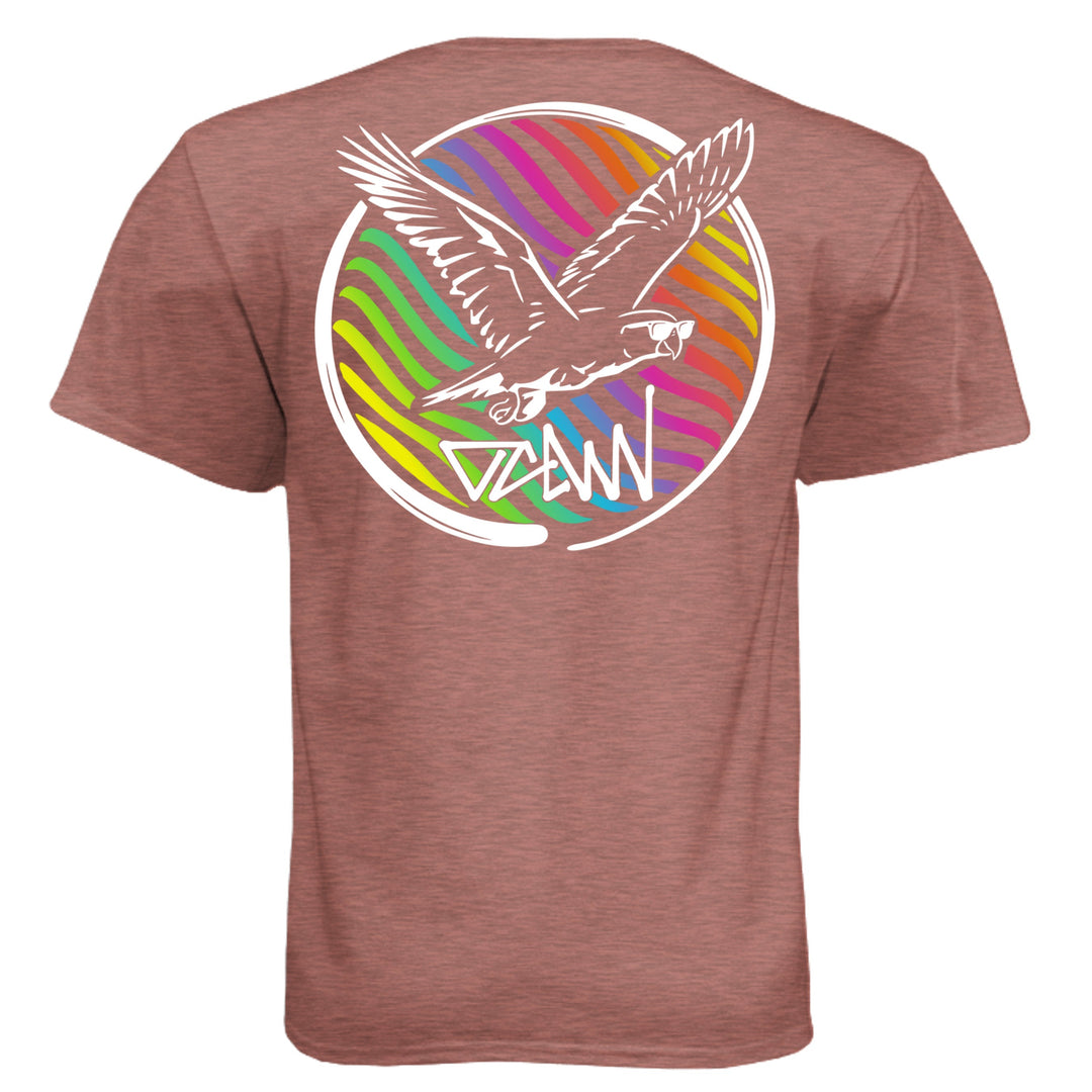 OCDW Rainbow Parrot T-Shirt - T-Shirt - Heather Mauve - OC Designworks