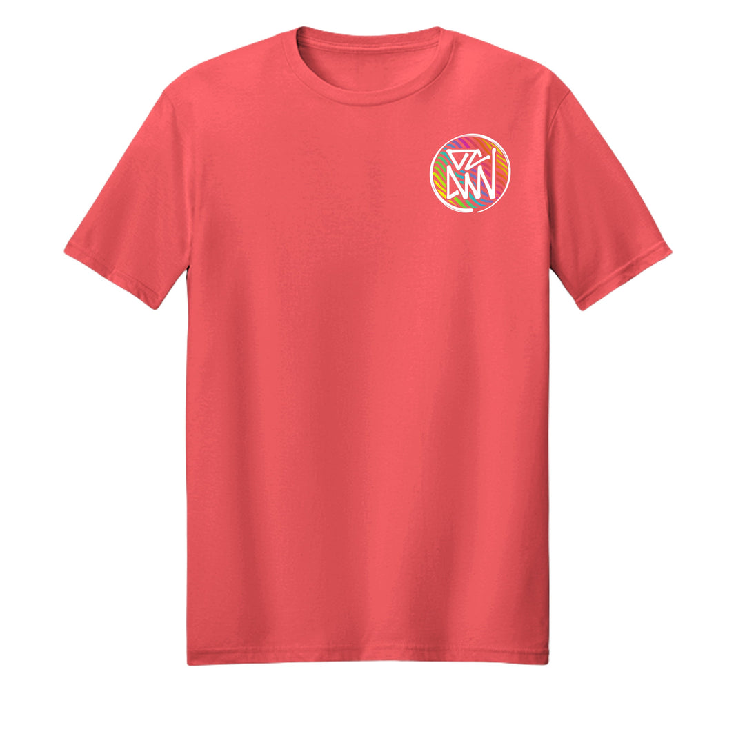 OCDW Rainbow Parrot T-Shirt - T-Shirt - Heather Coral - OC Designworks