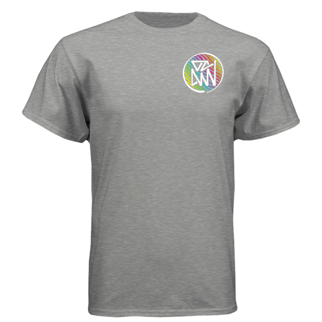 OCDW Rainbow Parrot T-Shirt - T-Shirt - Dark Heather Grey (60/40) - OC Designworks